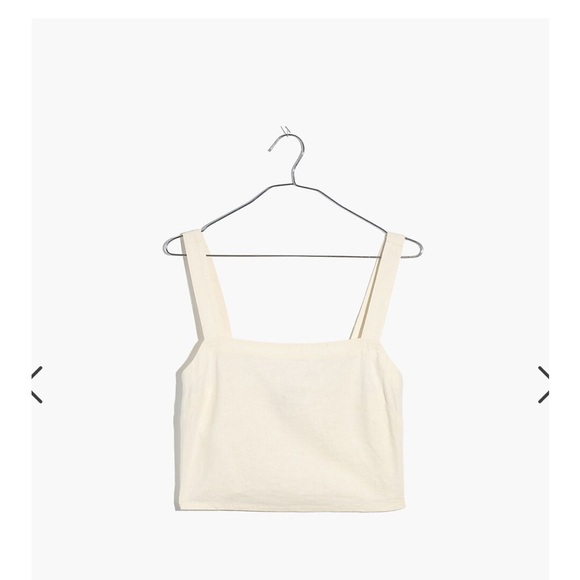 Linen-Blend Abbie Crop Top madewell size medium - Picture 4 of 5